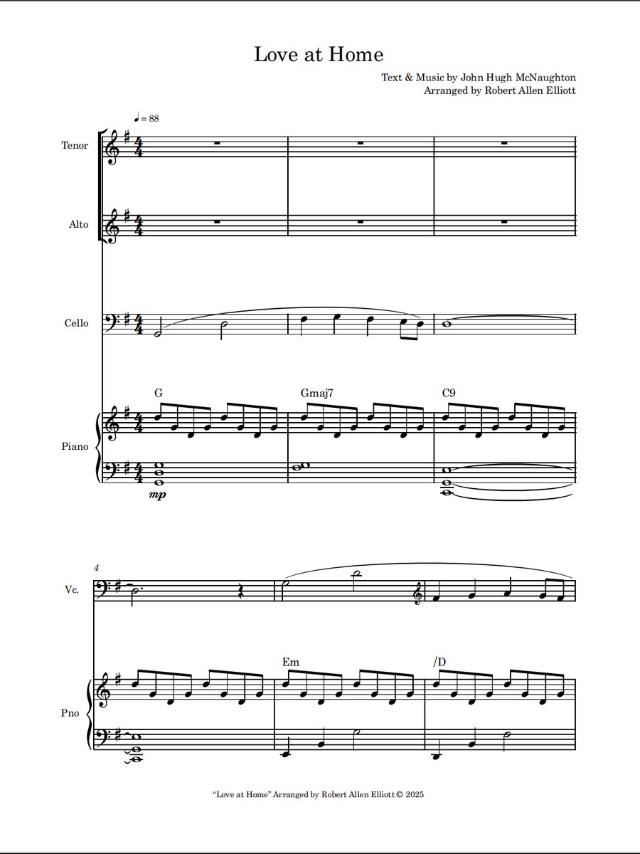 Love at Home sheet music, first page